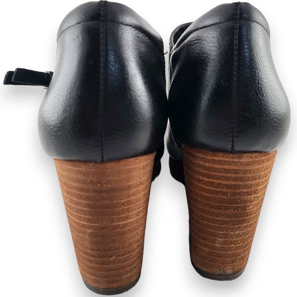 Dr. Scholl's Black Tan Almond Toe Wedge Bootie - US 9 - Picture 5 of 9